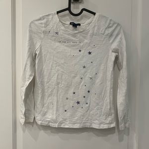 White long sleeve gap kids star t shirt